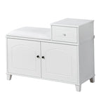 Banc de rangement pour chaussures avec coussin en PU et tiroir amovible