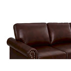 Canapé 3 places classique 83 en cuir PU rembourré avec coffre de rangement et décoration cloutée