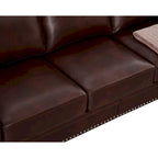 Canapé 3 places classique 83 en cuir PU rembourré avec coffre de rangement et décoration cloutée