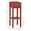 2-Tier Side Table with Drawer,Narrow End Table with Bottom Shelf