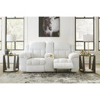Causeuse double inclinable avec console - 80 larg. x 40 prof. x 42 haut.