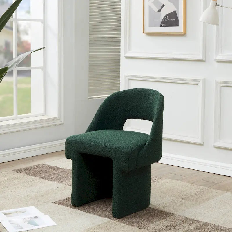 Boucle Set of 2 Modern Elegant Upholstered Accent Chair with MDF Wood Frame for Home Office Living Room & Bedroom
