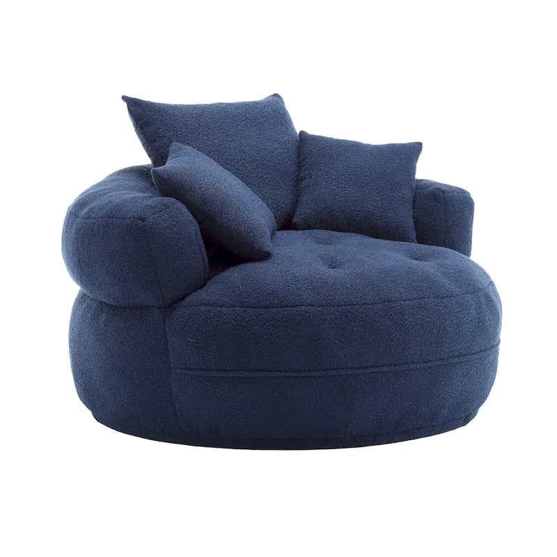Fauteuil rond paresseux – Blanc/Bleu/Gris/Jaune/Orange/Rose fuchsia/Bleu marine/Vert, siège individuel et deux places