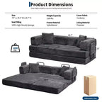Canapé-lit convertible 5-en-1 de 80,7 po – Velours côtelé, 1 200 lb, aucun assemblage requis
