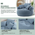 Fauteuil rond paresseux – Blanc/Bleu/Gris/Jaune/Orange/Rose fuchsia/Bleu marine/Vert, siège individuel et deux places