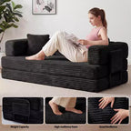 Canapé-lit convertible 5-en-1 de 80,7 po – Velours côtelé, 1 200 lb, aucun assemblage requis