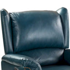 Fauteuil inclinable électrique en cuir véritable avec port USB – Dossier à oreilles et clous décoratifs, ensemble de 2