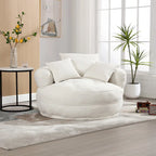 Fauteuil rond paresseux – Blanc/Bleu/Gris/Jaune/Orange/Rose fuchsia/Bleu marine/Vert, siège individuel et deux places