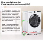 Socle robuste en métal pour lave-linge et sèche-linge noir / blanc – Unité simple, anti-vibration