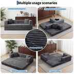 Canapé-lit convertible 5-en-1 de 80,7 po – Velours côtelé, 1 200 lb, aucun assemblage requis