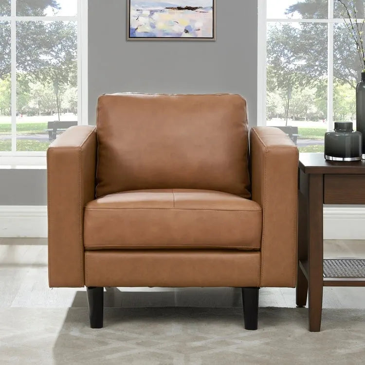 Genuine Mid-Century Leather Sofa Couch for Living Room Luxury Couch Sofa Furniture for Home Office Bedroom