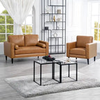 Canapé en cuir véritable du milieu du siècle, canapé de luxe pour salon, bureau à domicile, chambre à coucher