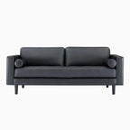 Canapé en cuir véritable du milieu du siècle, canapé de luxe pour salon, bureau à domicile, chambre à coucher