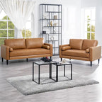 Canapé en cuir véritable du milieu du siècle, canapé de luxe pour salon, bureau à domicile, chambre à coucher