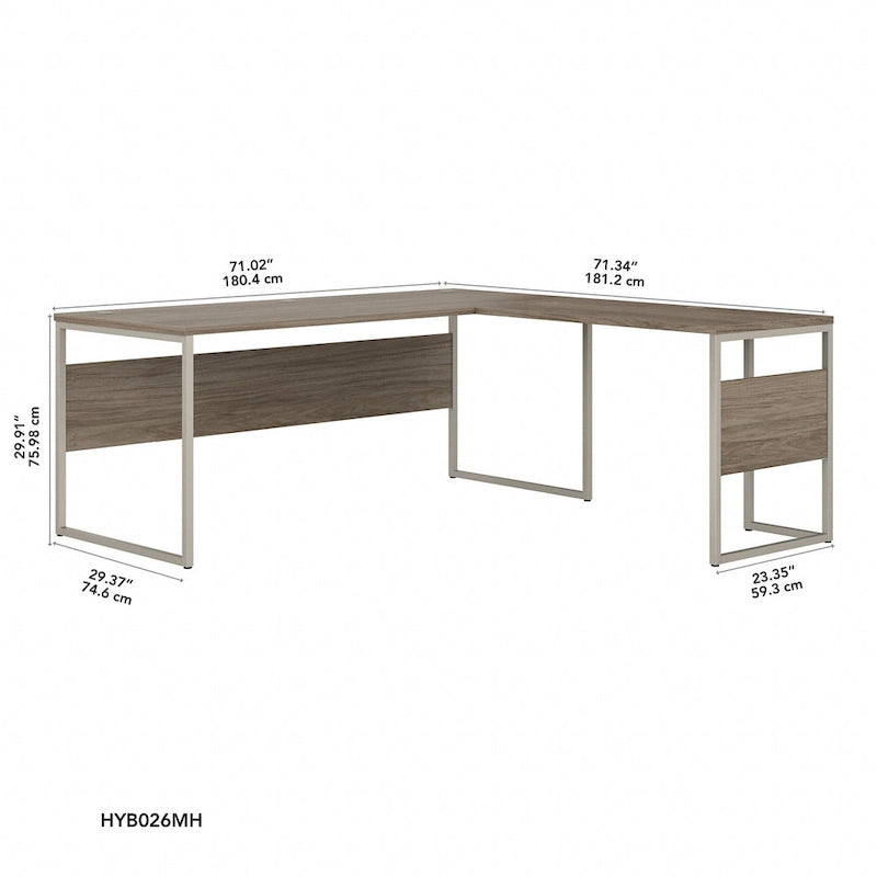 72W x 30D L Shaped Table Desk by