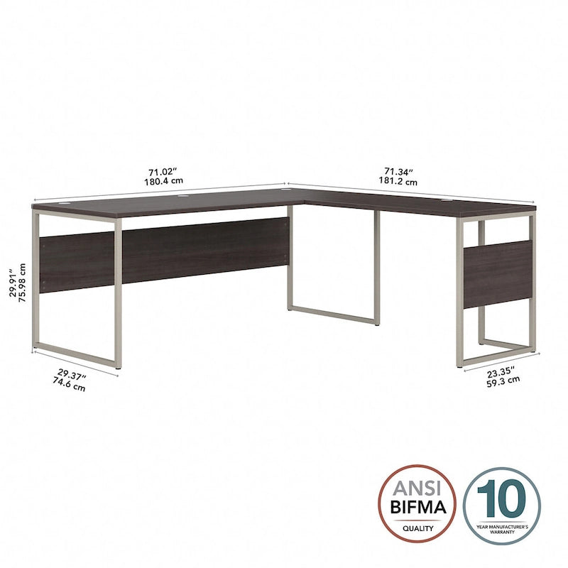 72W x 30D L Shaped Table Desk by