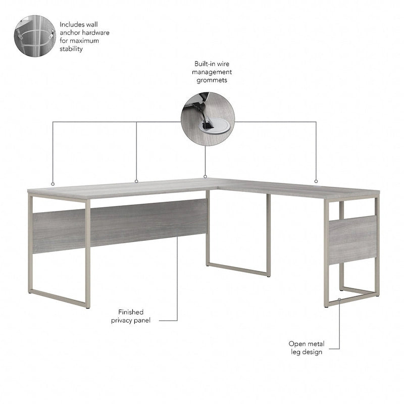 72W x 30D L Shaped Table Desk by