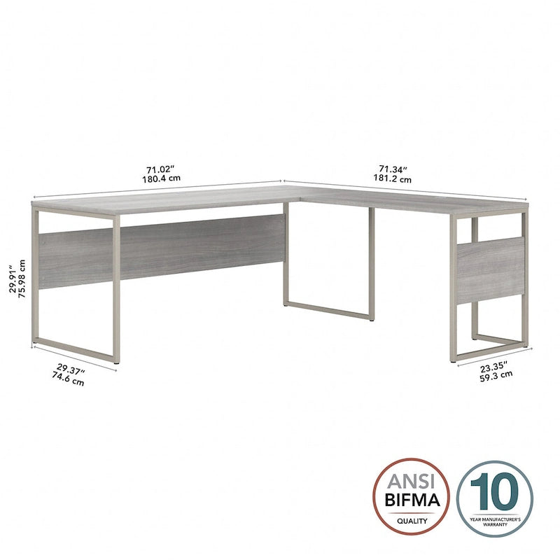 72W x 30D L Shaped Table Desk by