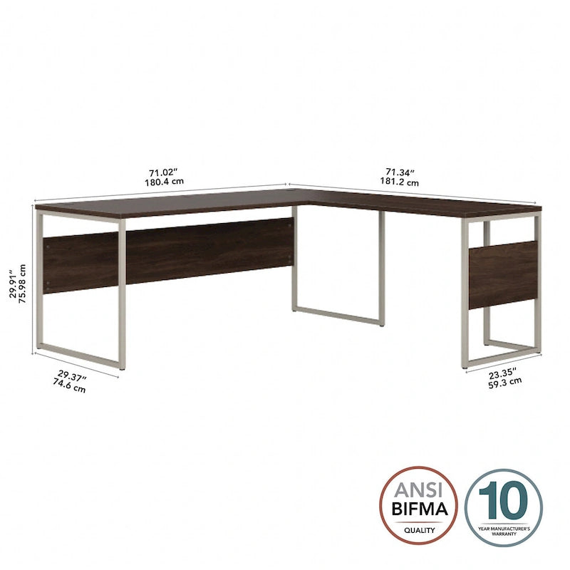 72W x 30D L Shaped Table Desk by