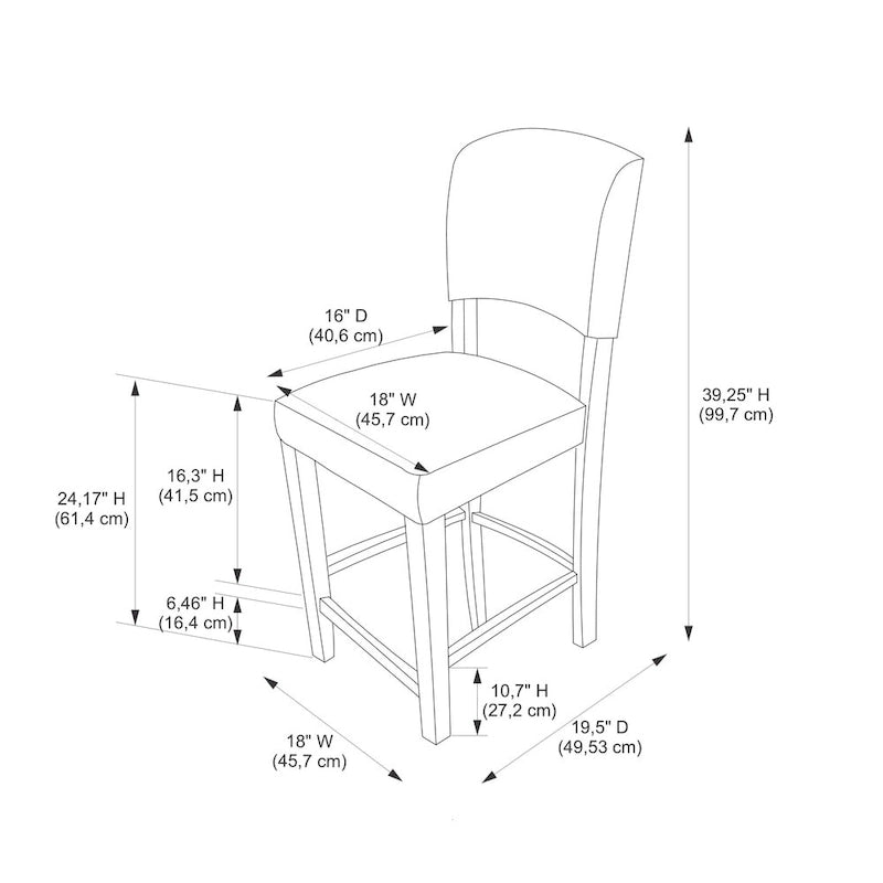 Faux Leather 24.17-inch Espresso Counter Stool