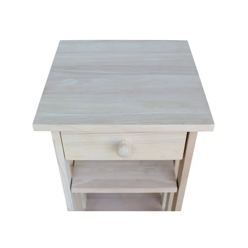 Unfinished Solid Parawood Mission Telephone Stand