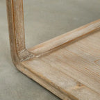 Table d'appoint carrée avec tiroir, 68,5 cm de haut, finition blanc délavé