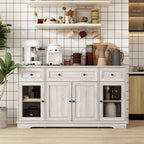 Buffet élégant imitation grain de bois avec étagères réglables