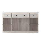 Buffet élégant imitation grain de bois avec étagères réglables