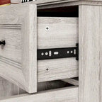 Buffet élégant imitation grain de bois avec étagères réglables