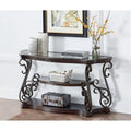 Traditional control table tempered glass top and middle shelf, retro living room foyer hallway entrance table