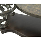 Table console traditionnelle en verre trempé sur le dessus et l'étagère du milieu, table d'entrée de hall de couloir de salon rétro