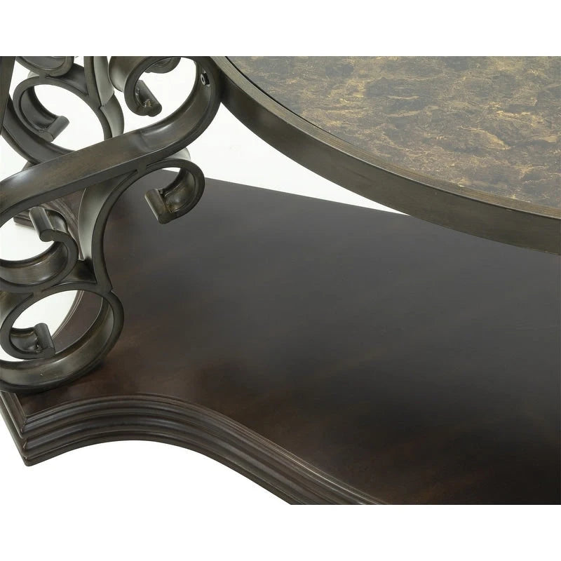 Traditional control table tempered glass top and middle shelf, retro living room foyer hallway entrance table