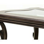 Table console traditionnelle en verre trempé sur le dessus et l'étagère du milieu, table d'entrée de hall de couloir de salon rétro