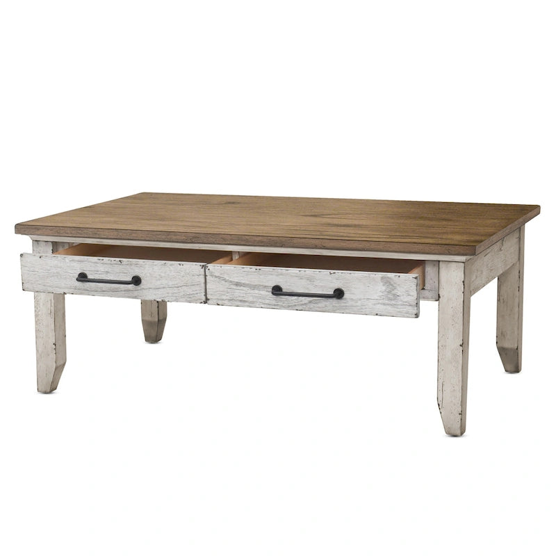 Two-Tone Ivory and Honey Coffee Table