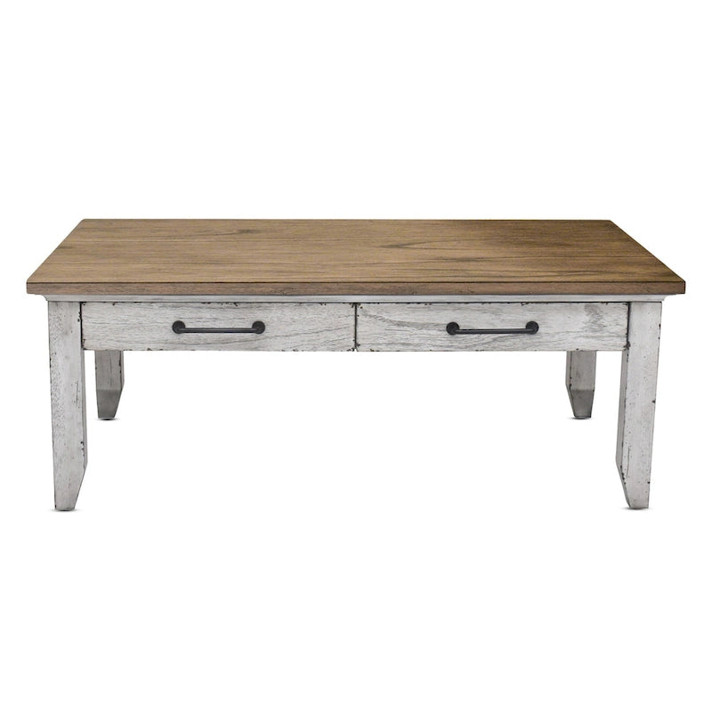 Two-Tone Ivory and Honey Coffee Table