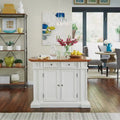 Copper Grove Cannington White Distressed Oak Kitchen Island
