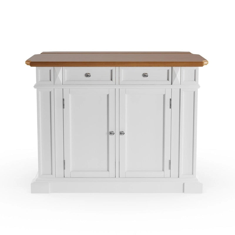White Distressed Oak Kitchen Island