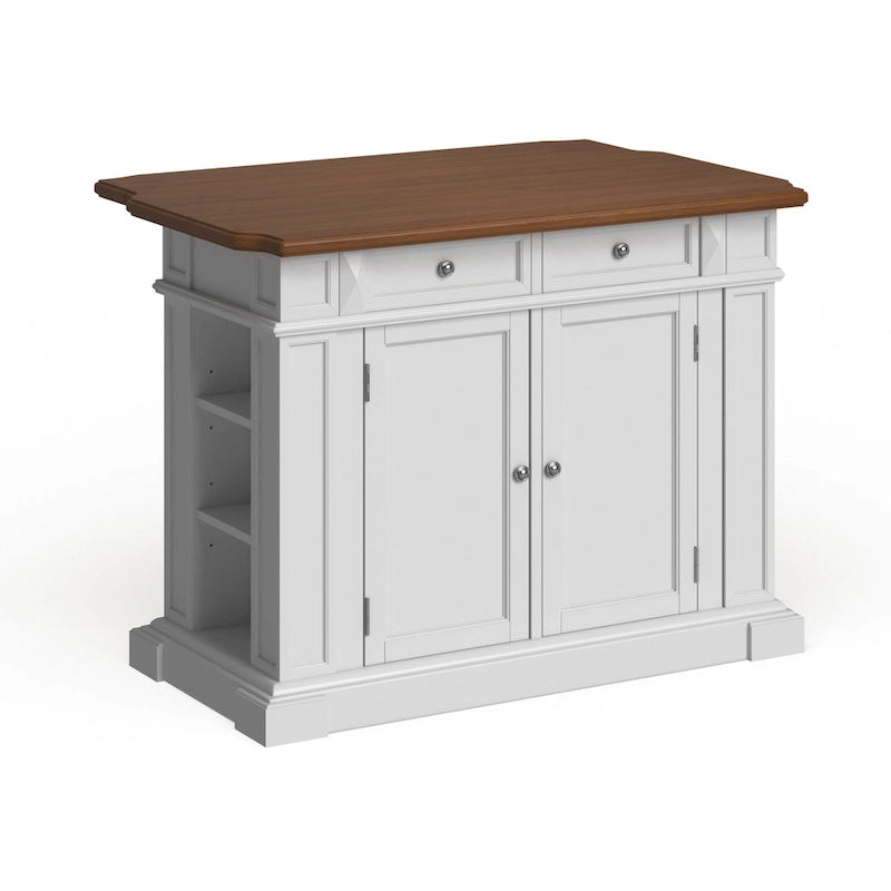White Distressed Oak Kitchen Island