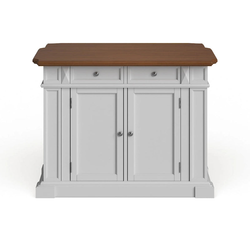 White Distressed Oak Kitchen Island