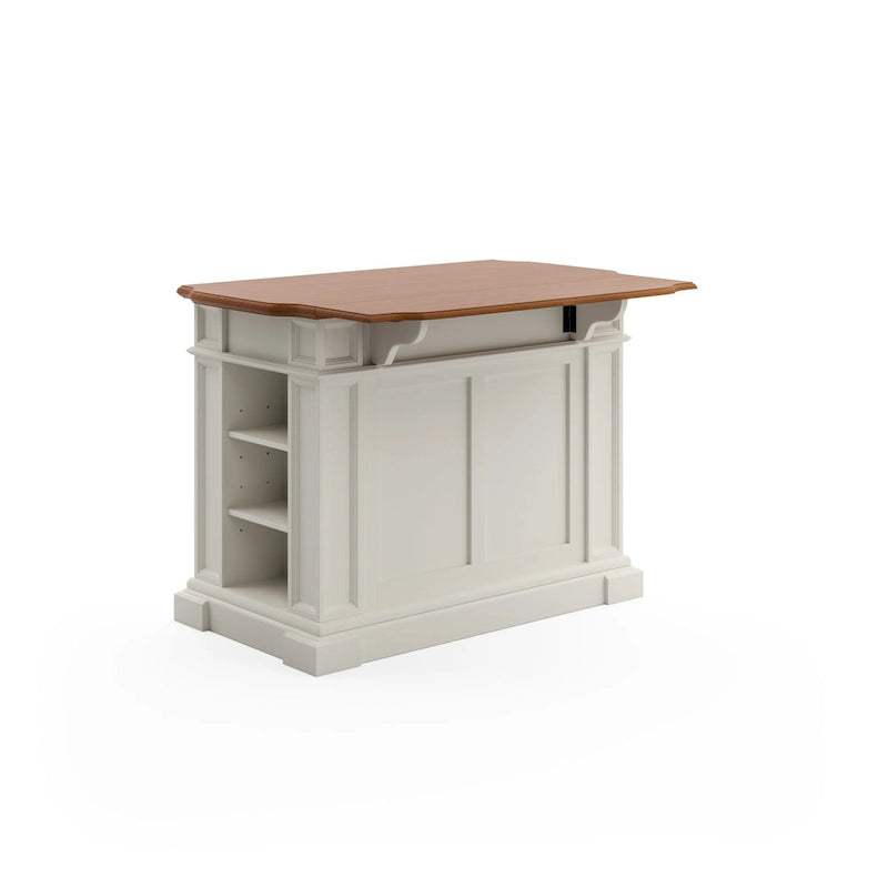 White Distressed Oak Kitchen Island