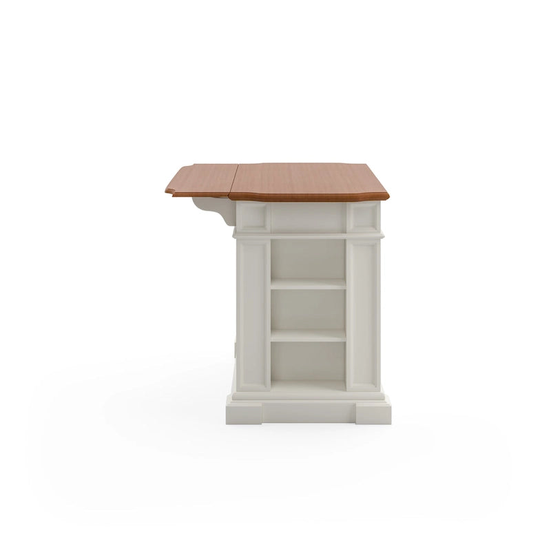 White Distressed Oak Kitchen Island
