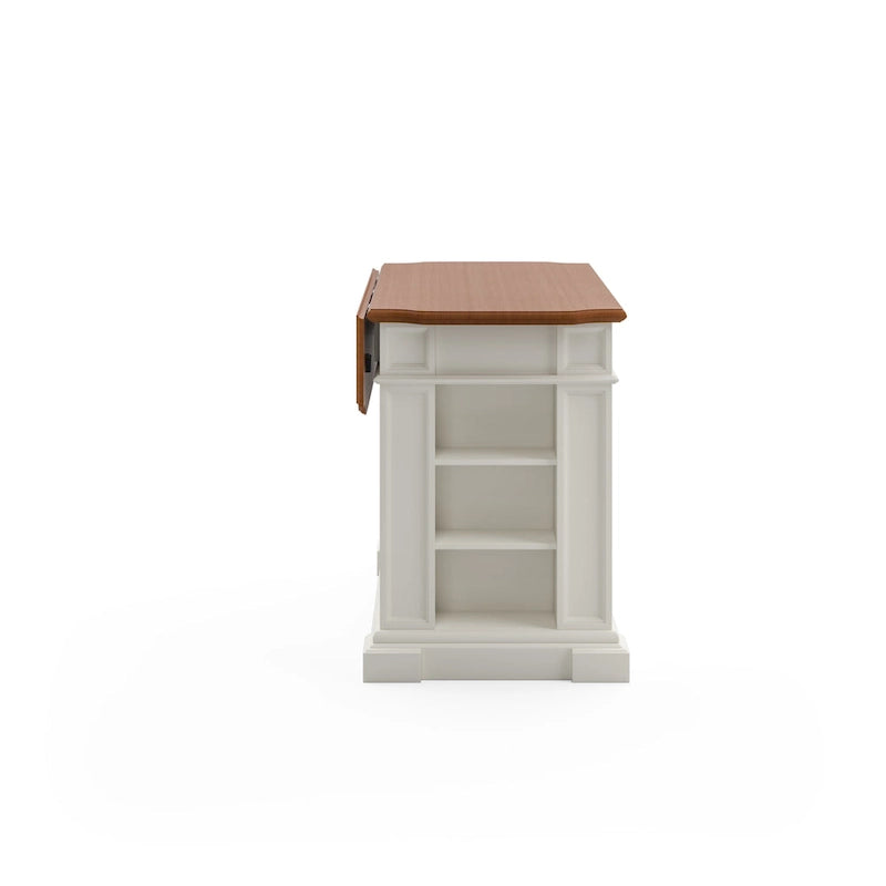 White Distressed Oak Kitchen Island