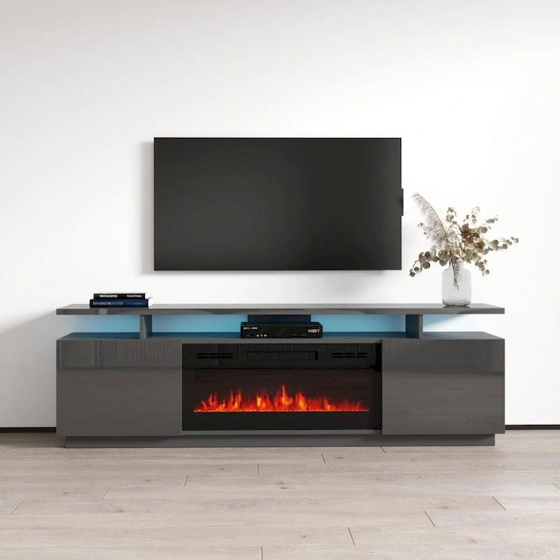 Eva Modern TV Stand with Electric Fireplace