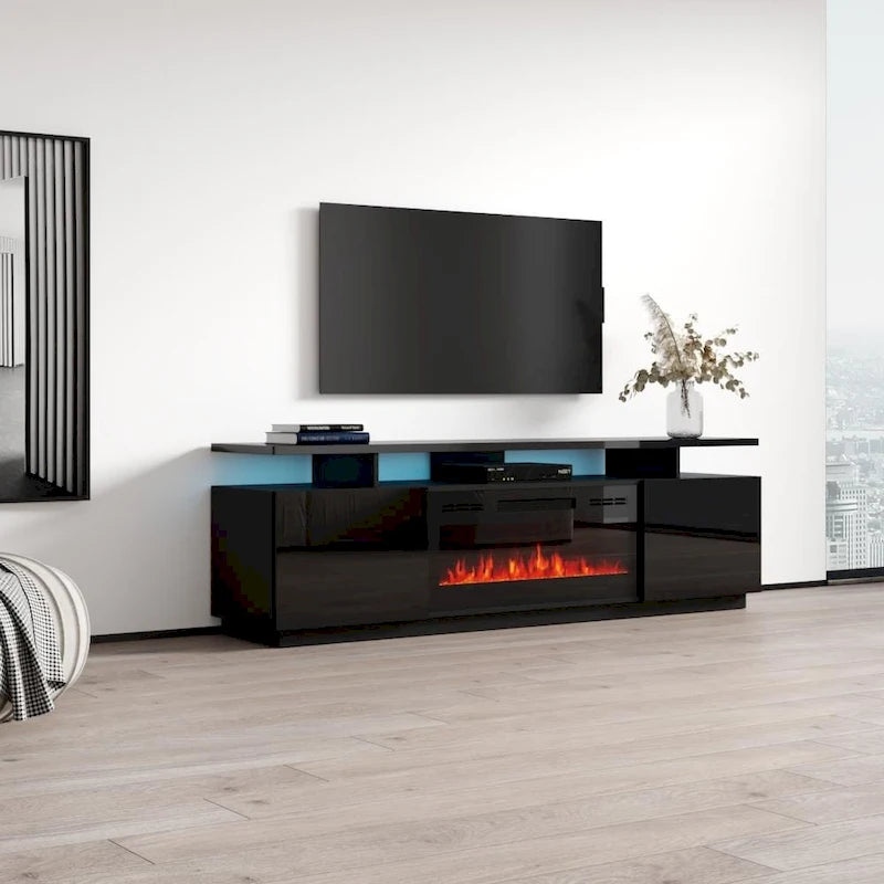 Eva Modern TV Stand with Electric Fireplace