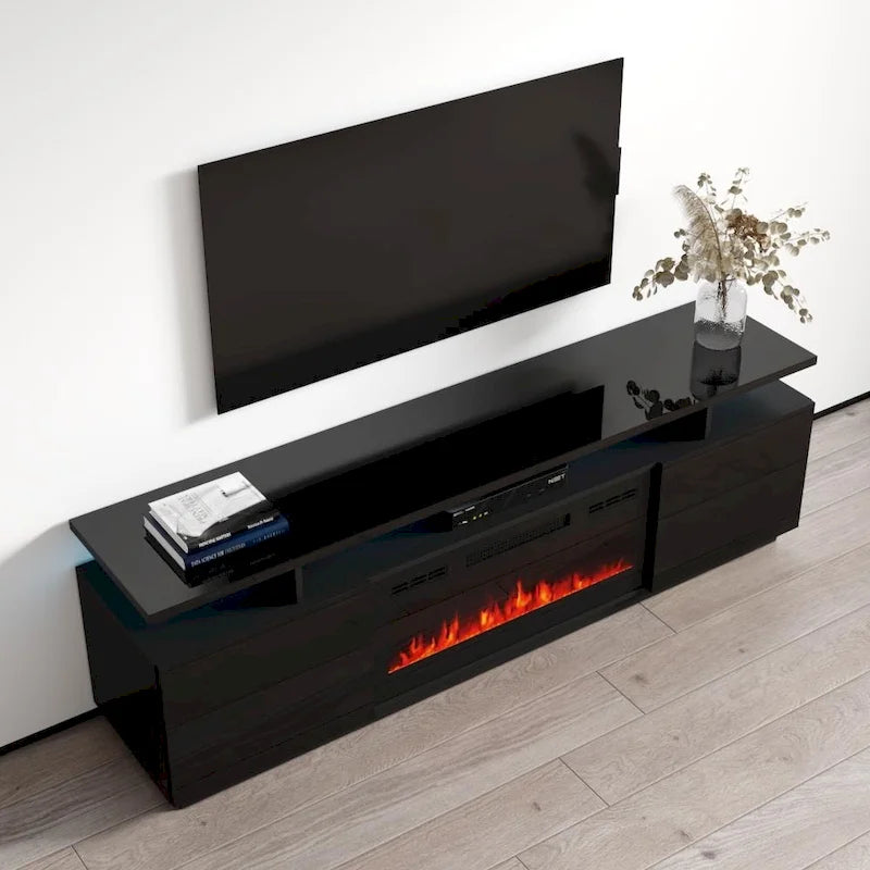 Eva Modern TV Stand with Electric Fireplace