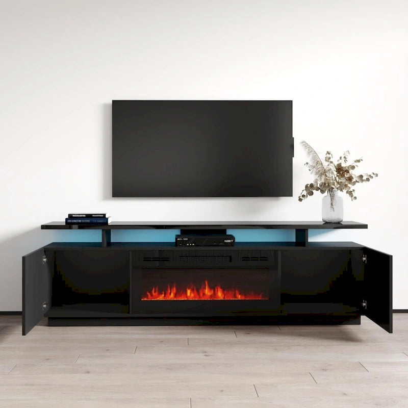 Eva Modern TV Stand with Electric Fireplace