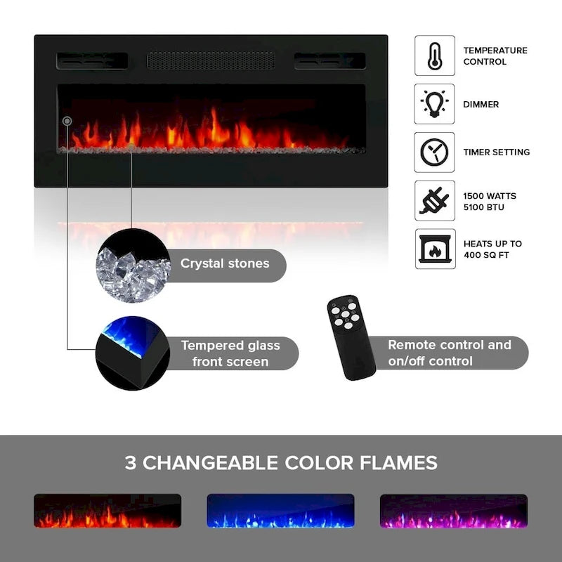 Eva Modern TV Stand with Electric Fireplace