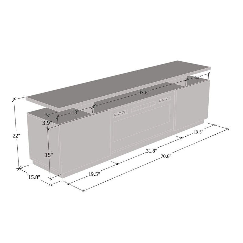 Eva Modern TV Stand with Electric Fireplace