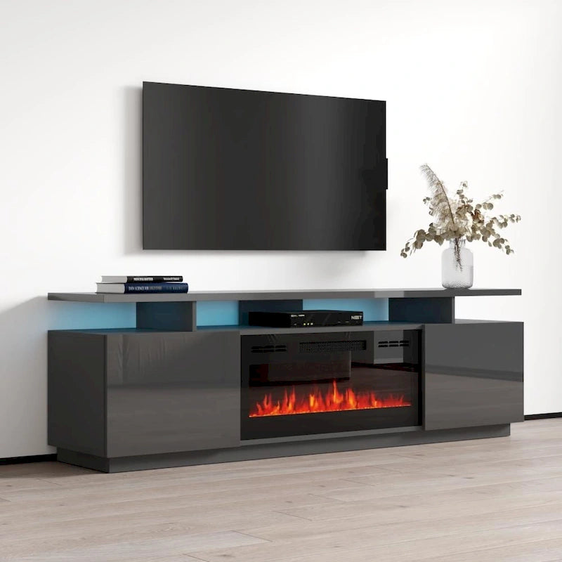 Eva Modern TV Stand with Electric Fireplace