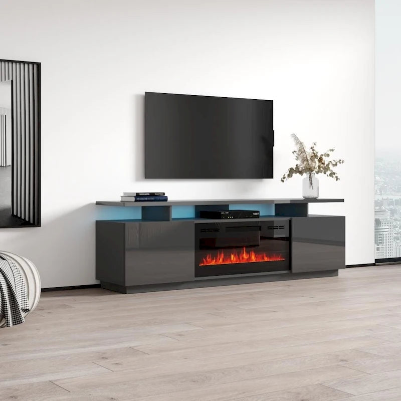 Eva Modern TV Stand with Electric Fireplace